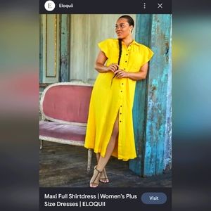 Eloquii Yellow Maxi Shirtdress NWT size 18